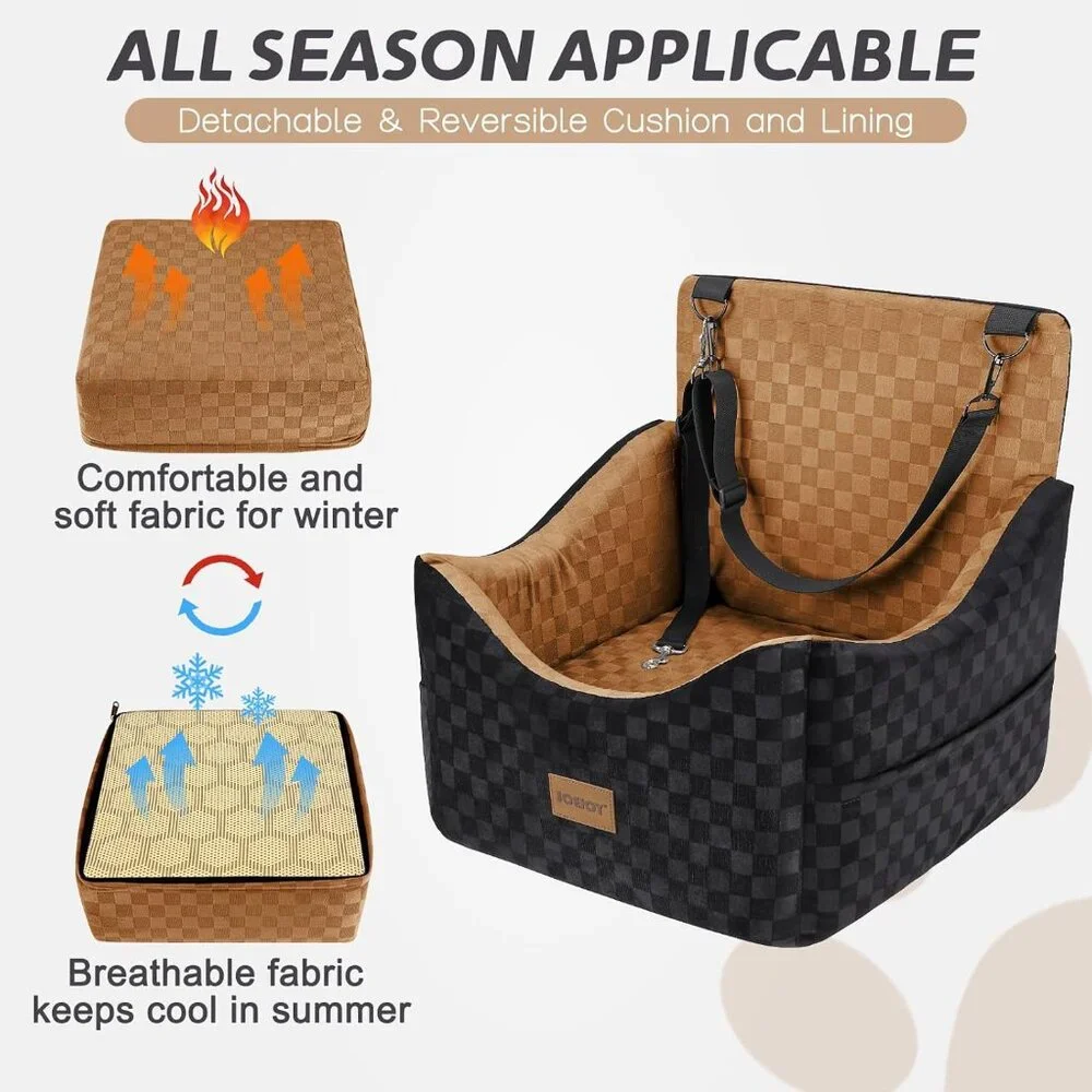 Elevated Dog Car Seat for Small/Medium Dogs up to 35 lbs